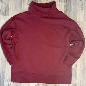 Athleta Women’s Long Sleeve‎ Turtleneck Pullover Sweater Size Medium Red Fleece